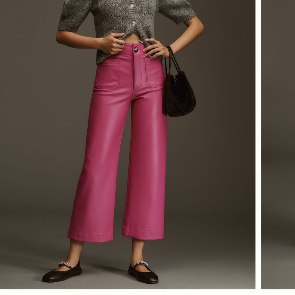 Anthropologie Maeve Colette Faux Leather Size 31 Pink